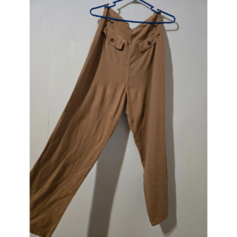 Free People‎ We The Free Pleated Tapered Trousers Camel High Rise Pants Size 29